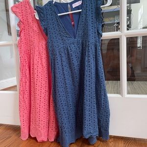 2 size small Pink Lily romper/dresses pockets and built in shorts! Adorable!